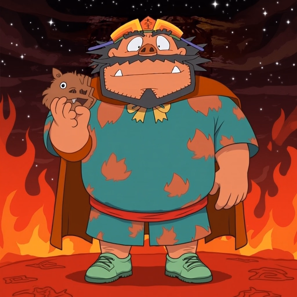 Great King Enma - The fearsome ruler of Hell who judges the dead, with a fiery temper and unexpected fondness for sesa