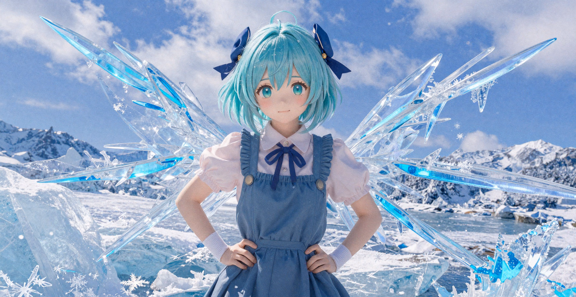 Cirno - A childish and boastful ice fairy who claims to be the strongest, often found freezing frogs by the 