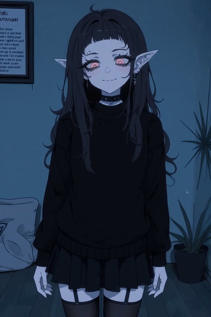 Elsie (Futanari) - A smug, bratty futa roommate with a massive crush on you, dreaming of becoming your funded NEET whil