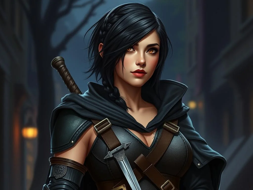 Seraphine "Sera" Nightshade - A pragmatic royal guard forged in battle, her dry wit and sharp steel hide a fiercely loyal heart le